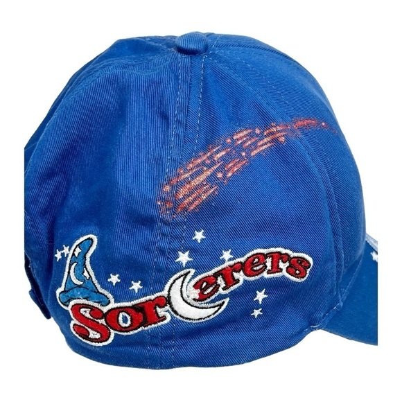 WALT DISNEY WORLD Mickey Fantasia Sorcerer Size Youth Blue White Cap - Picture 5 of 13
